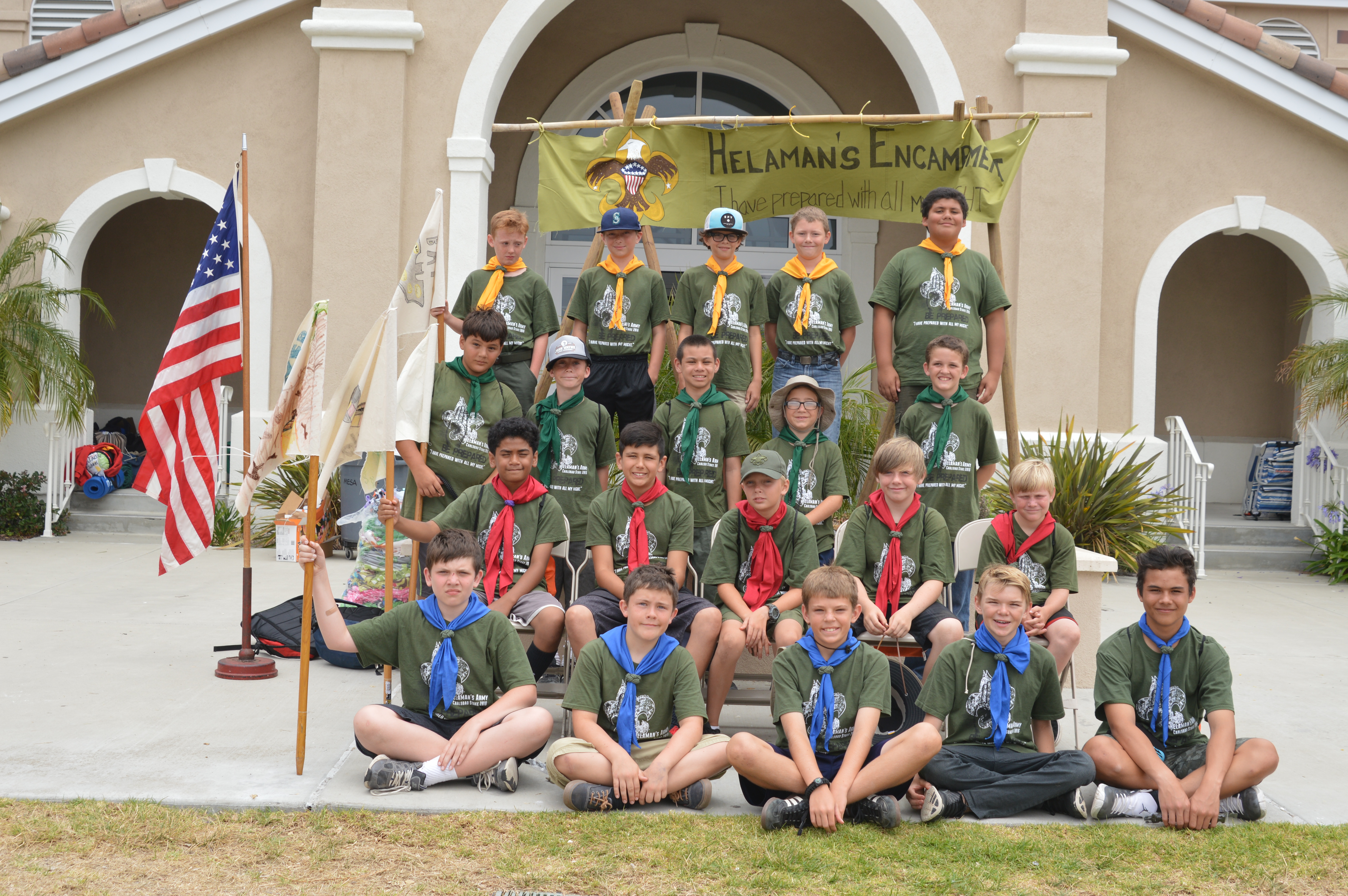 Troop 714 From Oceanside CA Are Pictured Wearing Their Custom ClassB T-shirts At Summer Camp