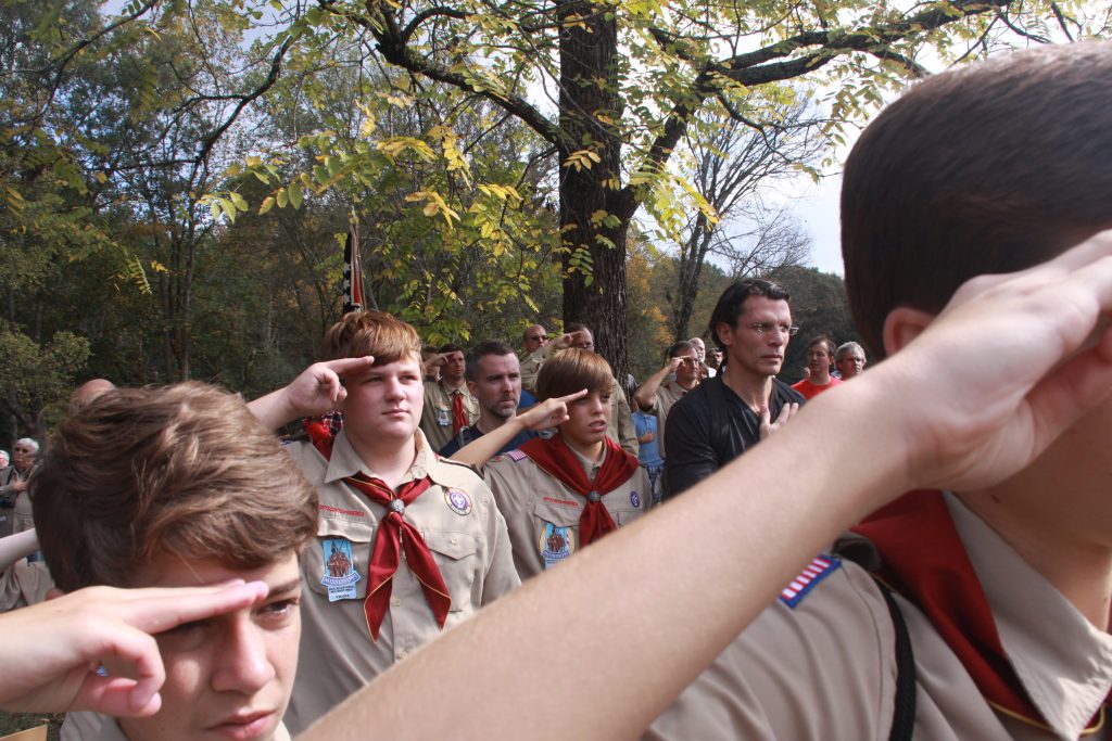 The Boys In Boy Scout Troop 8 Proudly Wearing The Patches On Their Uniforms