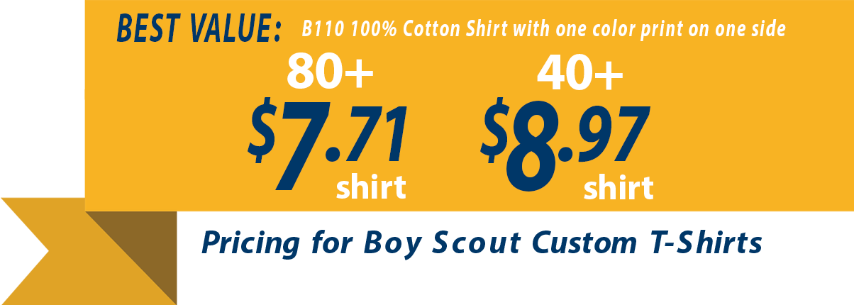 Custom t-shirts for boy scout troops as low as 6.98