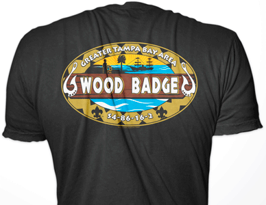 greater tampa bay area council custom wood badge course back t-shirt design