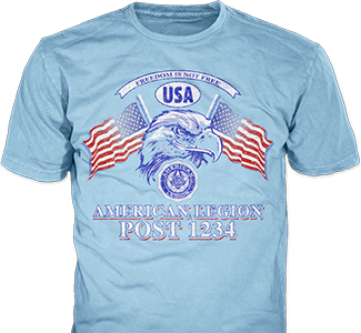 American Legion T-Shirts design idea SP4522 on light blue t-shirts