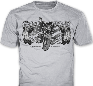 American Legion T-shirts for Riders design idea SP4738 on ash grey shirt