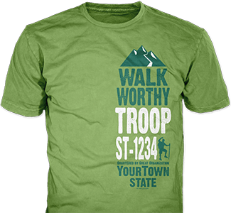 Trail Life USA t-shirt design idea SP5904 on pistachio t-shirts