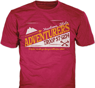 Trail Life USA t-shirt design idea SP6338 on cardinal red t-shirts