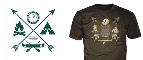 Boy scout drawing turned into custom t-shirt for boy scout troop
