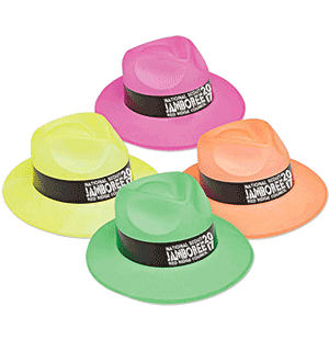 Custom jamboree plastic hats from classB