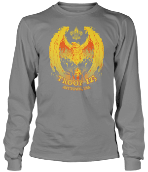 Scout Troop design on a B111 long sleeve t-shirt