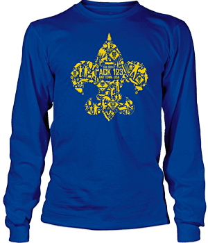 Cub Scout pack design on a B111 long sleeve t-shirt