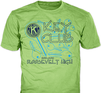 Key Club t-shirt design idea SP3458 on yellow t-shirts