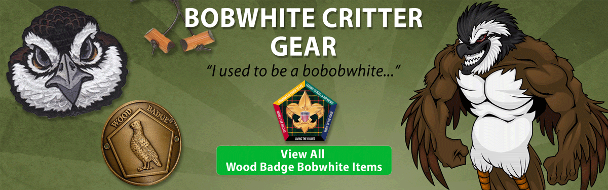 wood badge Bobwhite critter gear header image