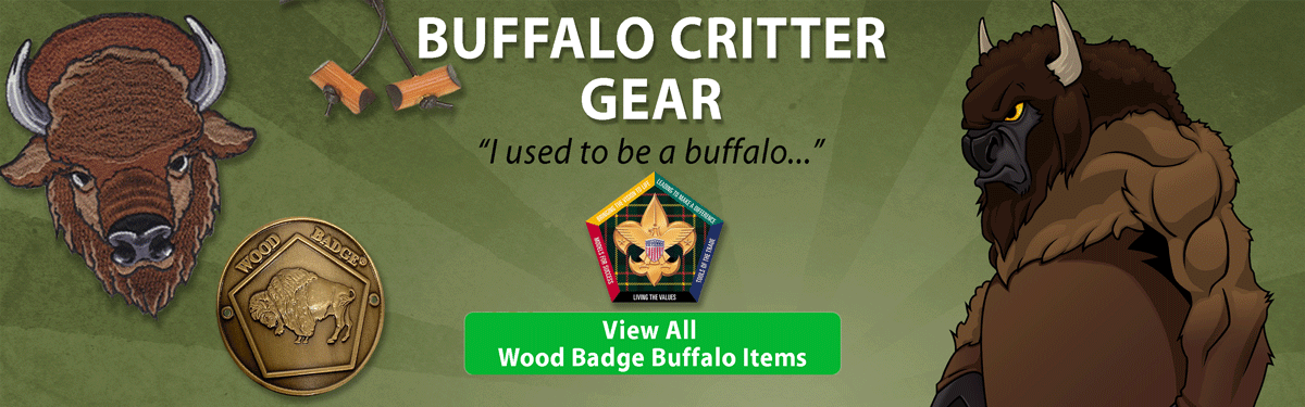 wood badge Buffalo critter gear header image