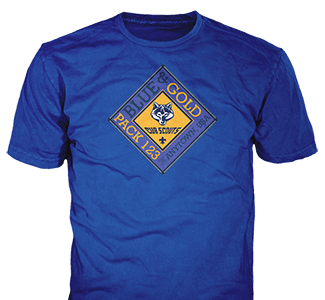 Cub Scout Blue and Gold t-shirt design idea SP2562 on royal blue t-shirts