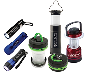 flashlights and lanterns with your logo for boy scout camps