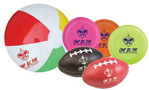 custom printed frisbees and balls for boy scout camps