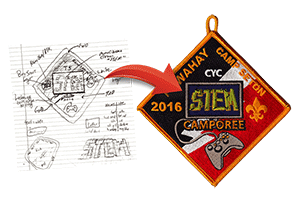 custom patch from sketch example stem camporee