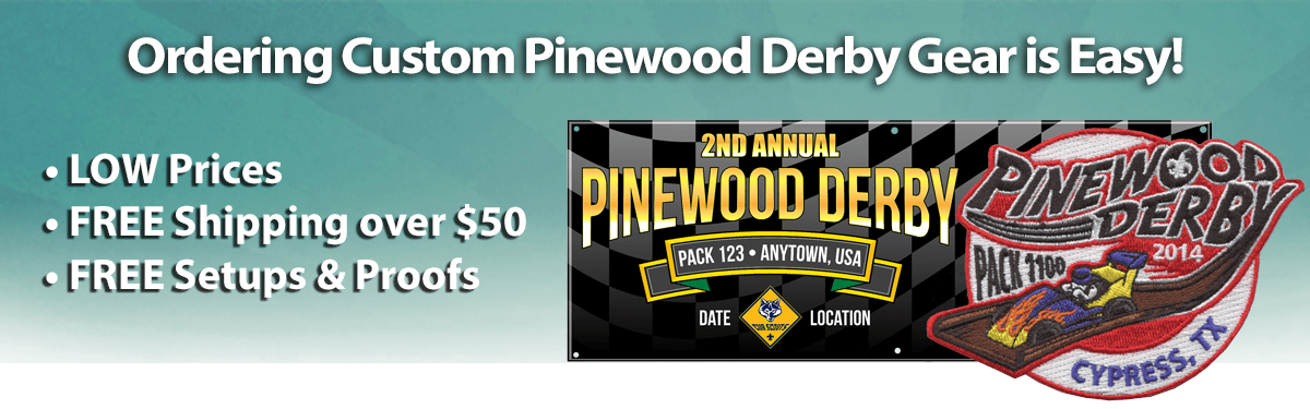 Pinewood Derby Gear Low Prices Banner