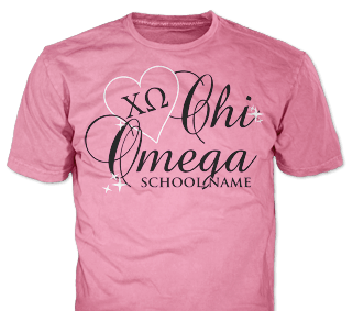 Chi Omega t-shirt design idea SP6278 on safety pink