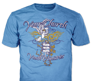 Church youth t-shirt design idea SP3171 on carolina blue