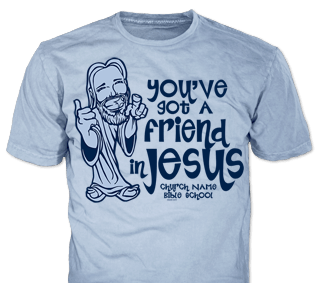 Church youth t-shirt design idea SP2391 on light blue t-shirts