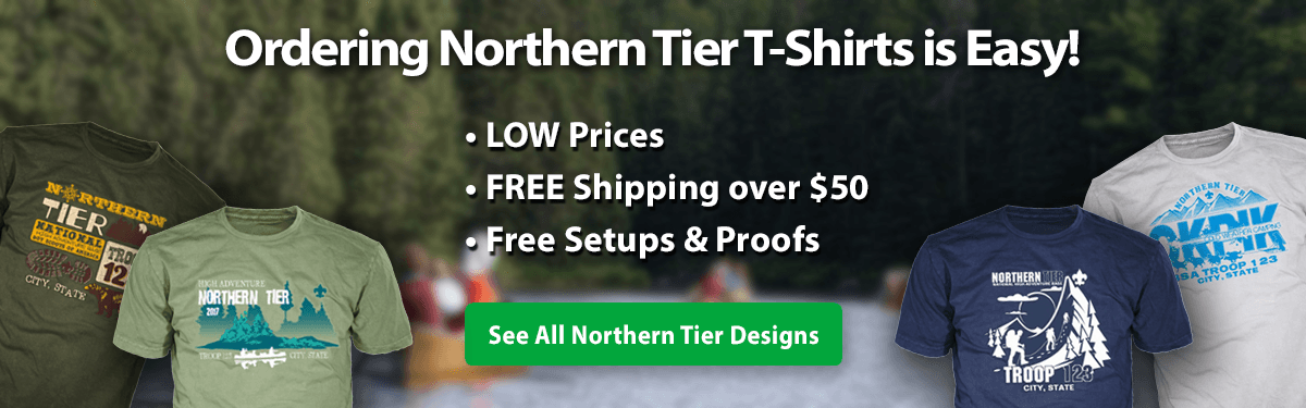 Northern Tier trek t-shirt ordering is easy • low prices • free shipping