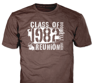 Class Reunion stock design SP5195 on olive green t-shirts