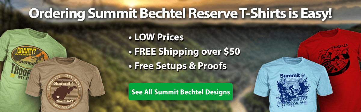 summit bechtel reserve SBR custom t-shirts gear ordering is easy • low prices • free shipping