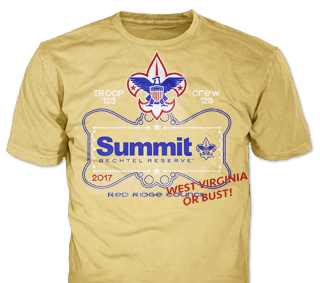 Summit Bechtel t-shirt design idea SP5158 on azalea blue t-shirts