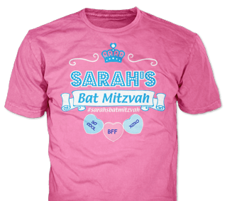 Bat Mitzvah t-shirt design idea SP6135 on Hot Pink