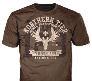 Northern Tier Adventure Custom T-shirt Design SP5316 on Brown Color