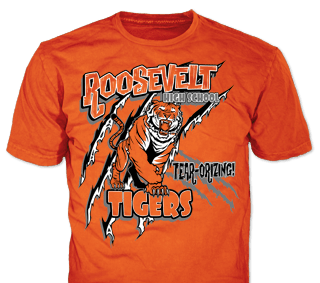 school spirit t-shirt design idea SP2956 on orange t-shirts