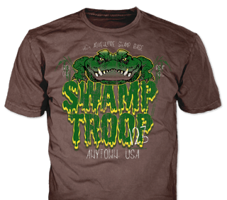 Swamp Base Adventure Custom T-shirt Design SP6666 on Brown Color