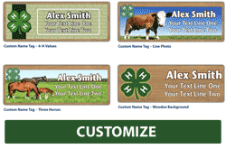 4-H Club Name tags wood magnetic back