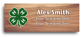 full color name tag example standard layout with 4-H logo