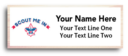 maple wood full color scout Name Tags - eagle and scout me in