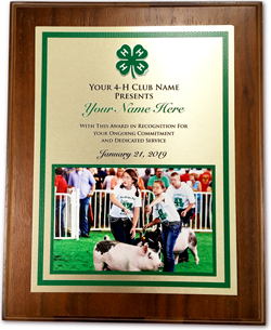 example of custom plaque with reward picture