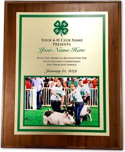 4-H plaques walnut 4-H club plaques