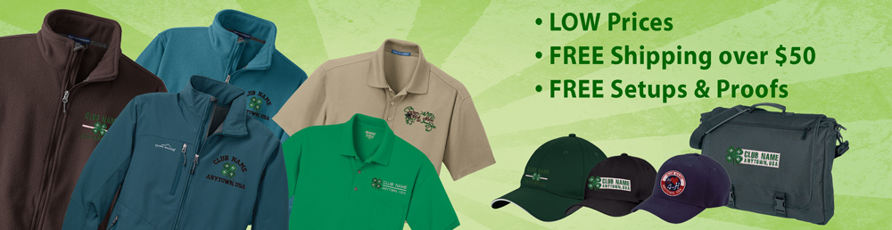 4-H embroidery apparel from ClassB