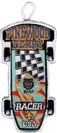 bear cub scout racer pinewood derby patch
