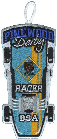 bear cub scout racer pinewood derby patch