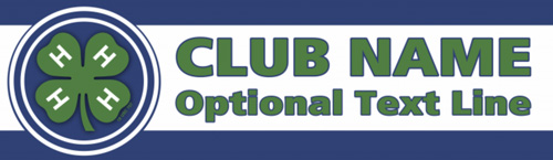 4-H Club blue white vinyl banner