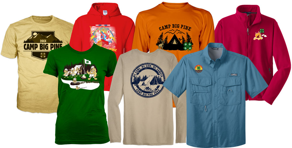 summer camp t-shirts and apparel