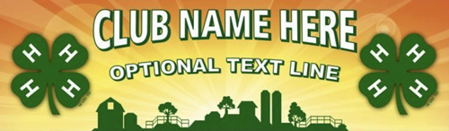 4-H Club yellow farm vinyl banner