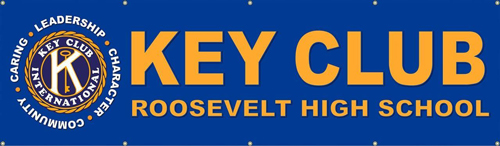 Key Club Banners Blue Background Gold Letters
