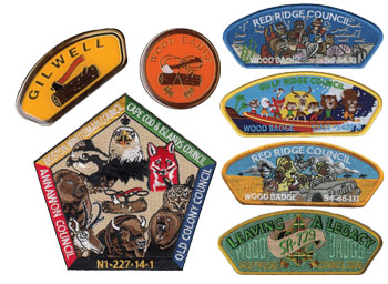 wood badge pins and coins