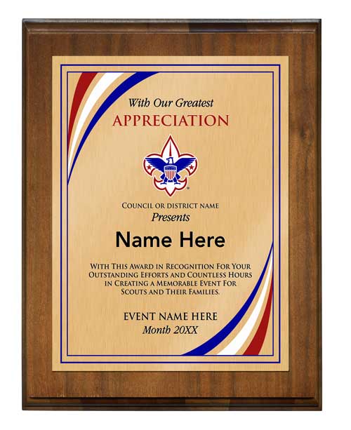 scout plaques appreciation and awards