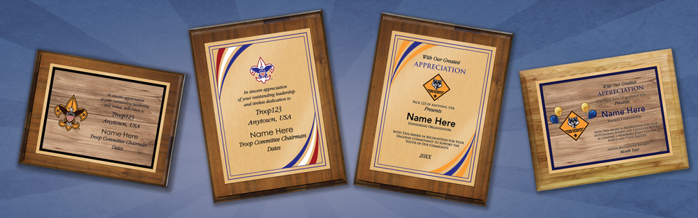 scout leadership plaque ordering is easy • low prices • full color