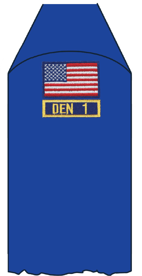 Den Number patch on cub scout uniform sleeve