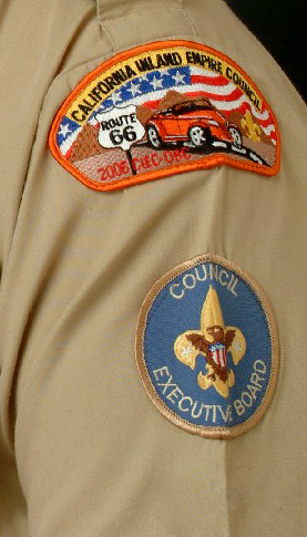 left sleeve of troop scout uniform