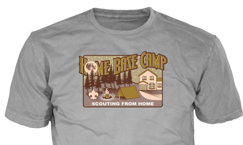 scouting from home home base camp t-shirt