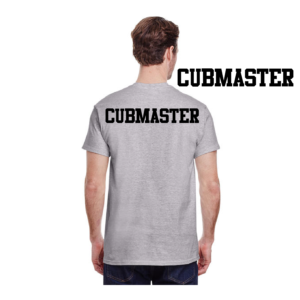 Cubmaster back print for a Scout t-shirt